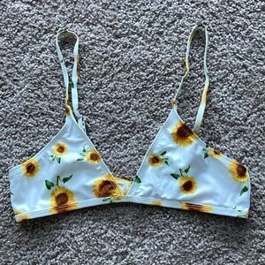 Shein Sunflower Bikini Top Triangle Adjustable Unlined Women's Size Medium
